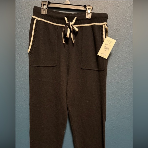 Splendid Elizabeth Cotton Blend Knit Joggers M Black - Picture 2 of 6